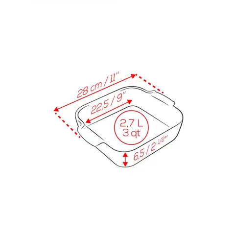 Квадратная форма для запекания 28см 2.7л Peugeot Green Forest