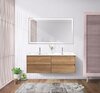 BelBagno KEP-140-2-MNO Столешница из керамогранита с двумя отверстиями под раковину и с двумя отверстиями под смеситель 1404x462 KEP-140-2-MNO Marmo Nero Opaco