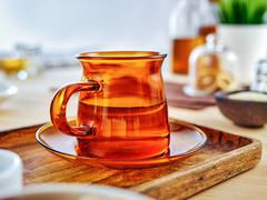 Чайная пара янтарного цвета, 200 мл