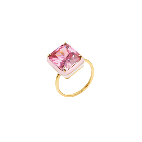 Square Macaroon Ring - Pink