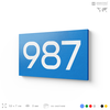 Номер на дверь 987, табличка на дверь для офиса, квартиры, кабинета, аудитории, склада, голубая 120х70 мм, Айдентика Технолоджи