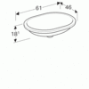 Geberit VariForm Раковина с установкой под столешницу  эллиптичекой формы, T1=55х40 см, без отв. под смеситель, без отв. перелива