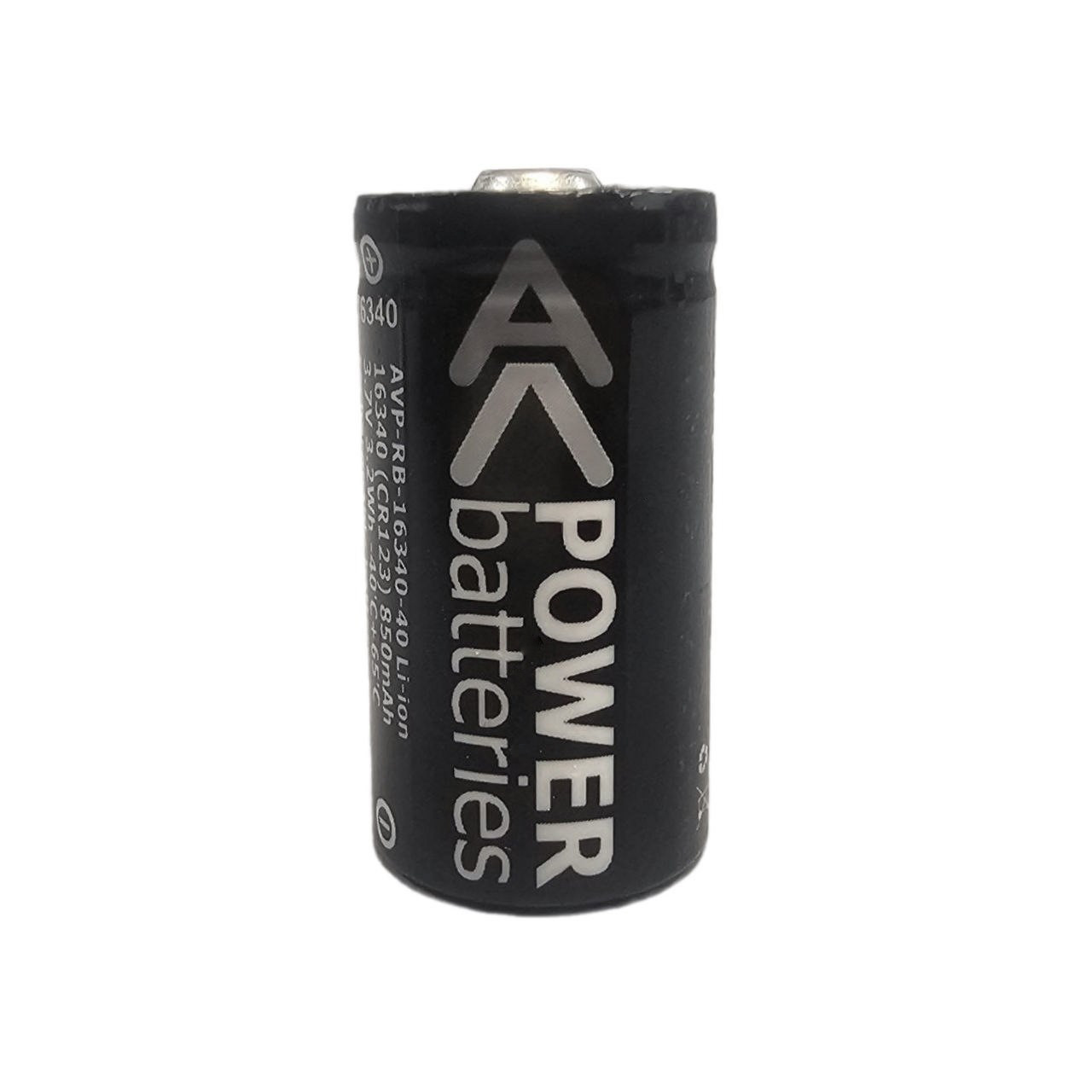 Аккумулятор 16340 (CR123) Li-ion 850 mAh 3,7V 2,5Wh -40°C+65°С