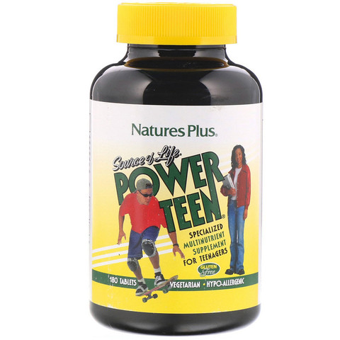 Nature's Plus, Source of Life, сильный подросток, 180 таблеток