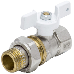 Кран шаровой латунный американка никель Ру40