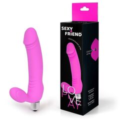 Розовый безремневой страпон Sexy Friend - 
