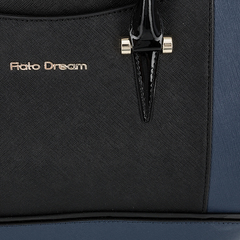 6007 FD саффиано /лак черный/синий (сумка женская)