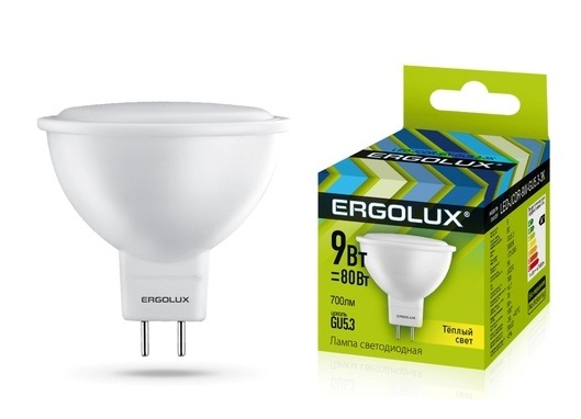 Лампа Ergolux LED-JCDR-9W-GU5,3-3K (теплый свет)