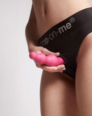 Розовая насадка Strap-On-Me Dildo Plug Beads size S - 