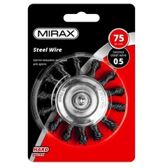 MIRAX 75 / 6 мм, жгутированная стальная проволока 0.5 мм, щетка дисковая для дрели (35146-075)