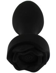 Черная анальная вибропробка Rose с пультом ДУ - 9 см. - 