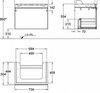 Шкафчик для раковины Geberit Citterio, с одним выдвижным ящиком: B=73.4см, H=55.4см, T=50.4см, черный / глянцевое стекло, темный дуб / меламин, структура дерева