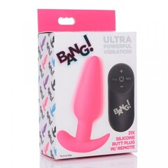 Анальная пробка Bang! 21X Remote Control Vibrating Silicone Butt Plug с пультом дистанционного управления, розовый, 10.4х3 см