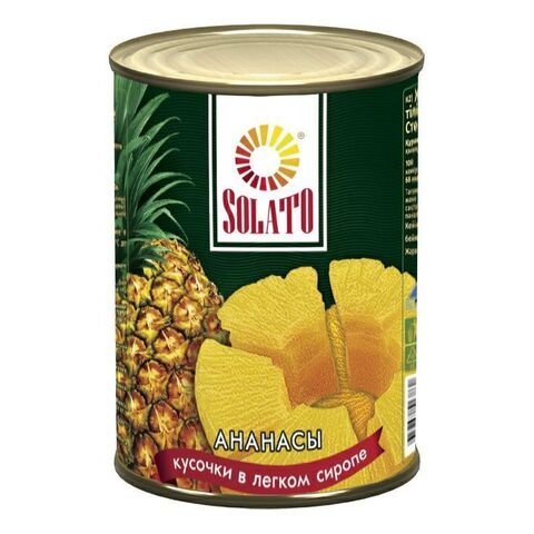 Ананас кусочками в сиропе Solato 580гр