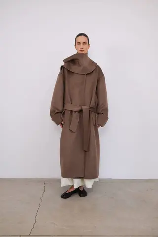 Пальто со съемным воротом C5