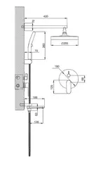 Душевая система встраеваемая BELZ B80713-7 латунь, черный