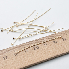 Пины (штифты) с шариком, цвет золото, размер 50*0,5 мм, цена за 10 штук