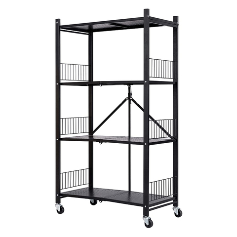 Стеллаж Tidan, 70х36х119, черный, 4 полки, сталь