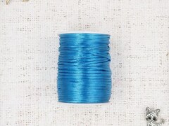 Шнур круглый атласный (для воздушных петель), 2 мм, ярко-голубой