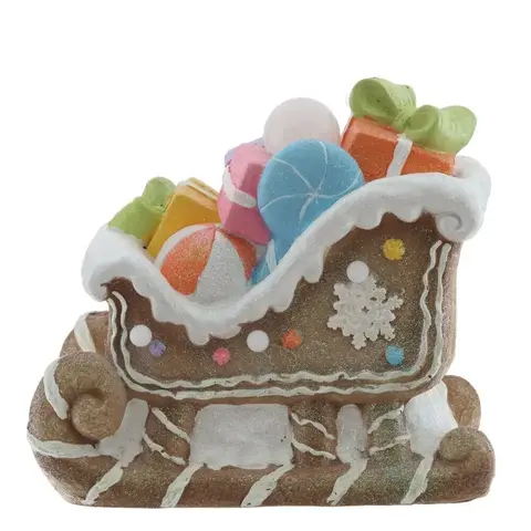 Фигрка декоративная "Сани" с подсветкой (АААх3, н/п), L38 W22 H35 см