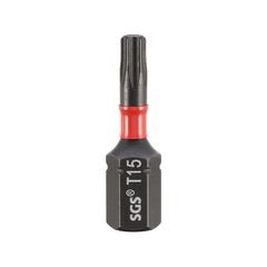Бита T15 х25мм TORX Impact(ударная) S2 1шт SGS 6325-T15-IB