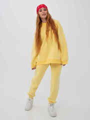 Свитшот женский оверсайз с начесом Желтый
