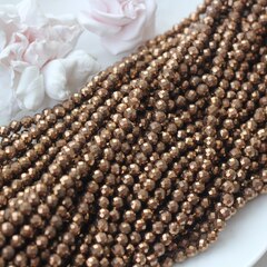 Гематин гематит, шарик граненый, 6 мм, шоколад, 1 нить, ГМ053