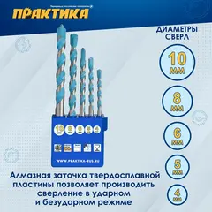 Набор сверл универсальных ПРАКТИКА 