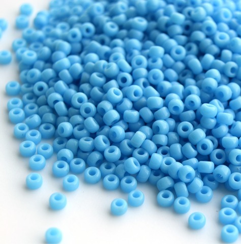 RR-0413 Бисер круглый Миюки 11/0 Голубой непрозрачный /Miyuki round 11/0 Opaque Turquoise Blue