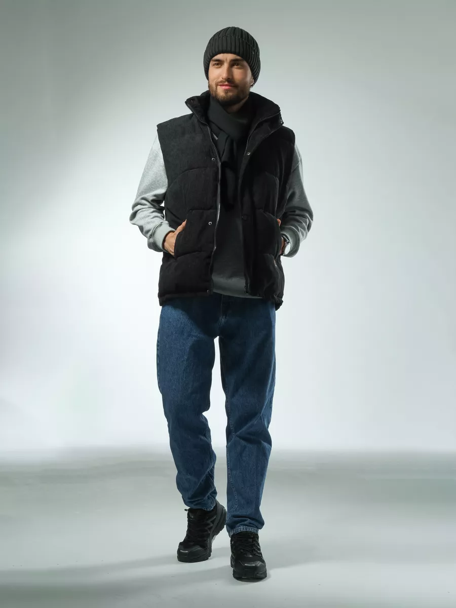 Шапка зимняя на флисе вязаная бини