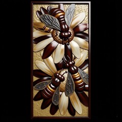 Силиконовый молд № 0035 Панно Пчелы