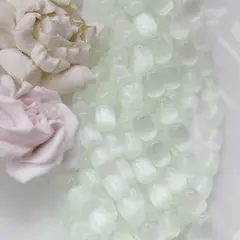 Селенит бусины, бочонок, светло-ментоловый, 12*9 мм, 1 нить, К004