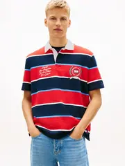 Поло мужское TOMMY JEANS TJM RLX SS STRIPE S