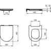 Ideal Standard T520801 BLEND CURVE Сиденье и крышка стандарт, тип SLIM SANDWICH, дюропласт, легкосъемное (шарниры Easy Take Off), с функцией плавного закрытия