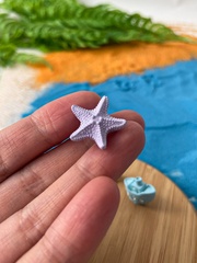Морские жители МИНИ, черепаха, морская звезда, рыба, кораблик, фигурки декоративные, кукольные миниатюры, набор 4 шт.