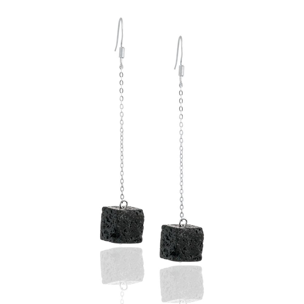 Серьги из черной лавы