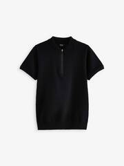 Поло с молнией для мальчика Next K84-152, Черный