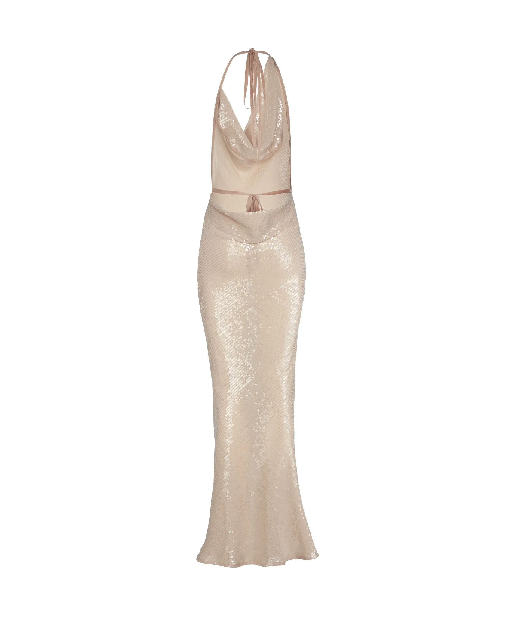 Платье в пайетках, Бежевое