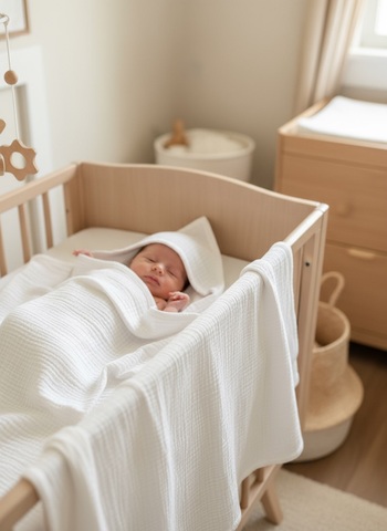 Полотенце-уголок муслиновый "Белый"