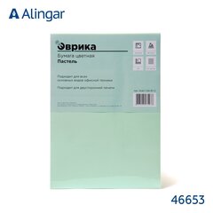 Бумага цветная для офиса А4, 50л., Пастель "Зеленый ", Эврика, 80г/м2, пленка т/у