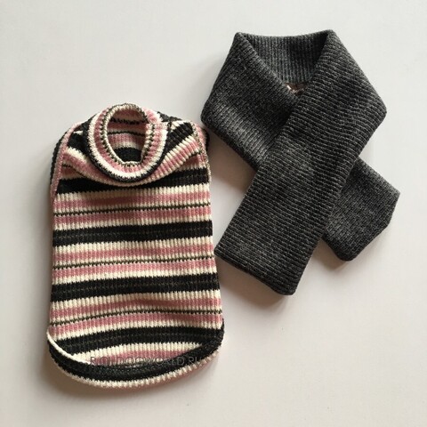 5197 BH Теплая маечка с шарфиком, "Knit T-shirt"