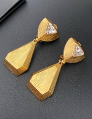 Крупные серьги -клипсы из латуни геометрия YSL