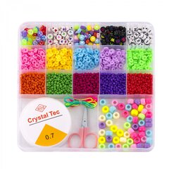 
          Набор для создания украшений-бусины и бисер Alingar, 170х165х18мм,"Beads", 7вид.бус, бисер, 1х7м леска, 1х1м нить, нож,пластик.пенал с европод