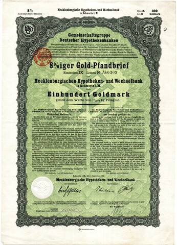 Долговое обязательство 100 золотых марок - Германия - 1928 год