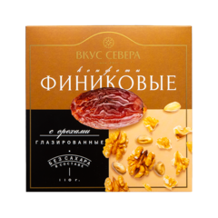 КОНФЕТЫ ФИНИКОВЫЕ С ОРЕХАМИ В ШОКОЛАДЕ 100 г