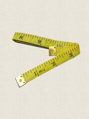 Сантиметровая лента портновская, 1.2×150 см (см/дюймы) цвет желтый