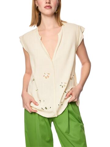 Marc Cain Блуза из вискозы с английской вышивкой