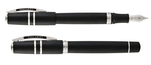Ручка перьевая Visconti Homo Sapiens Steel Age Oversize, Black CT, Pd 23 K, F (Vs-591-99F)