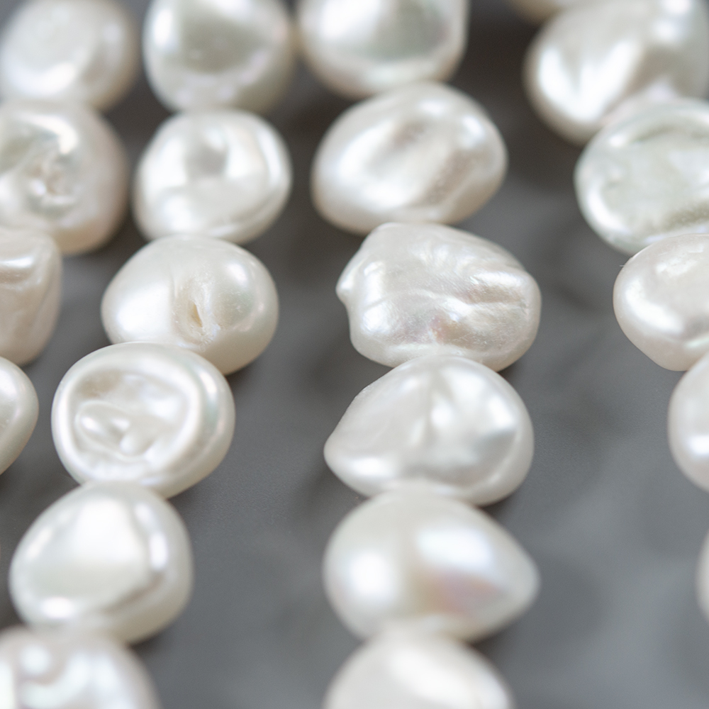 Жемчуг культивированный безъядерный Кеши, белый, 8-11*7-9мм