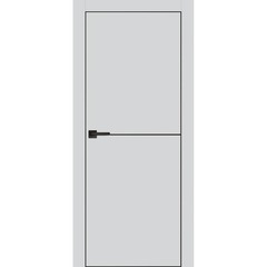 Купить Межкомнатная дверь экошпон Tamburat 4102 манхеттен алюминиевая кромка чёрная матовая глухая